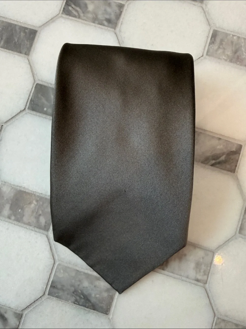 Ralph Lauren Solid Silver Gray Silk Men’s Tie